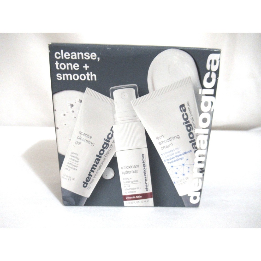 Dermalogica Cleanse Tone & Smooth Travel Skincare Cleansing Gel Hydramist Cream